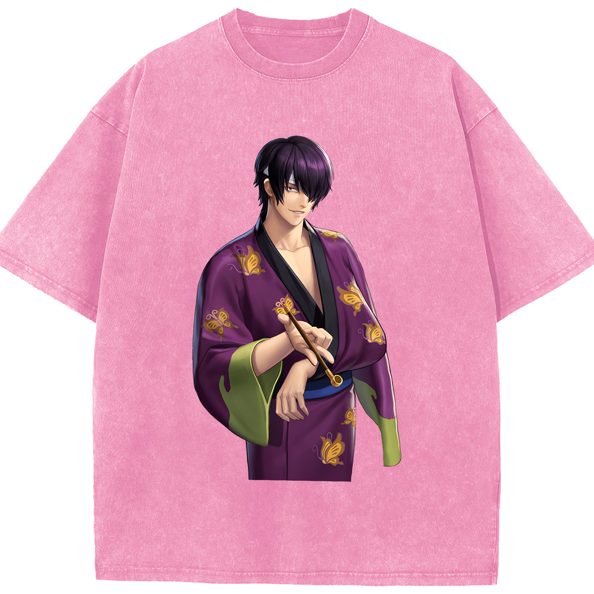 （画像用） ぎんたま 坂田銀時（さかたぎんとき） 神楽 志村新八（しむら しんぱち） GINTAMA Sakata Gintoki Kagura Shimura Shinpachi 綿100% ヴィンテージ風 半袖Tシャツ（フロントプリント）